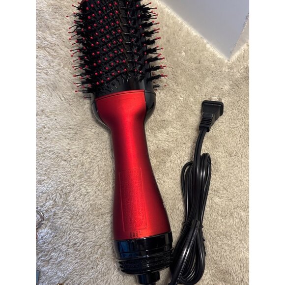 Revlon One Step Hair Dryer & Volumizer Hot Air Brush Styler Red Black NWOB - Picture 4 of 9